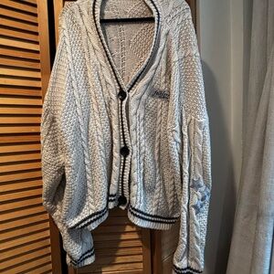 Cozy Gray Cable Knit Sweater